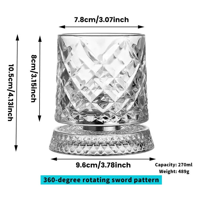 🎁🔥Luxury 360° Spinning Crystal Glass