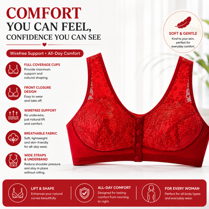 Posy Bra - Front Closure Breathable Cotton Lifting Bra for Seniors