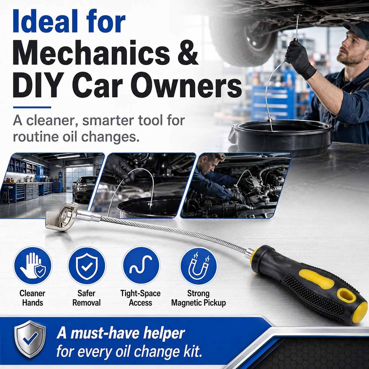 🔥HOT SALE 49% OFF✨Flexible Magnetic Oil Drain Plug Remover Tool