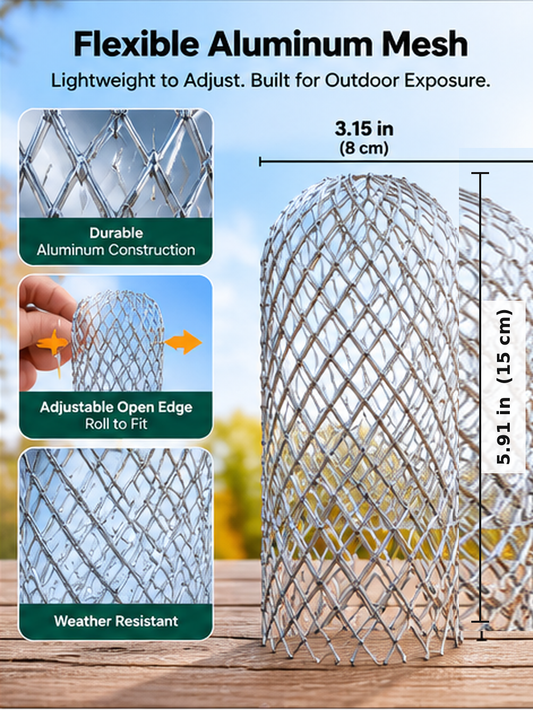 🍂 Expandable Metal Gutter Guard – Flexible Anti-Clog Downspout Leaf & Debris Strainer