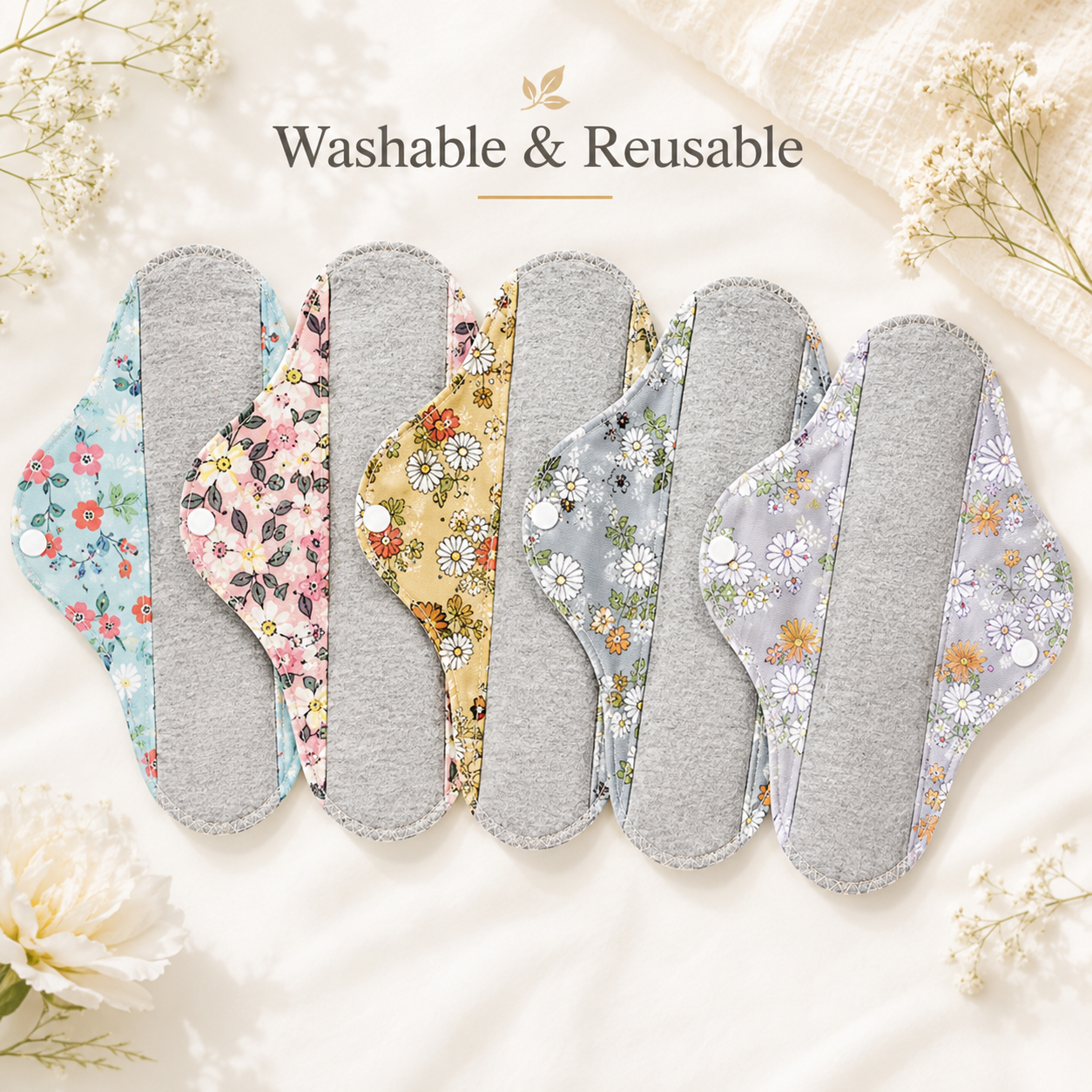 ✨5/10PCS Reusable Leak Protection Pads for Women – Soft, Washable & Breathable Daily Care
