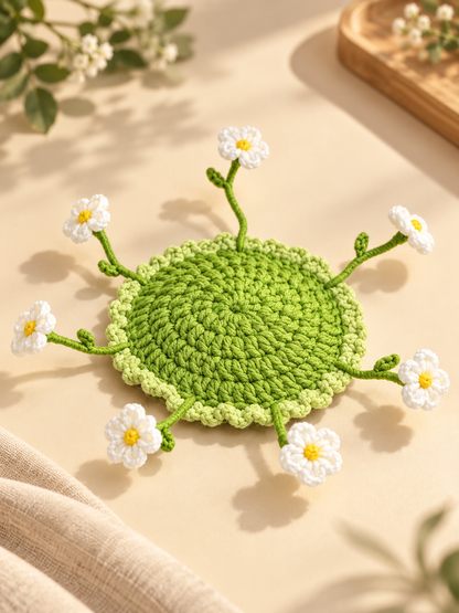 🌸49% OFF🌸 Handmade Crochet Flower Coasters | Blooming Floral Table Decor 🌷