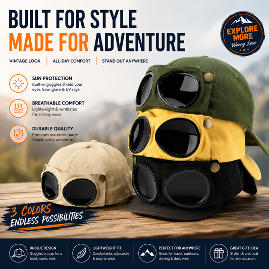 🧢 Men's Glasses-Friendly Pilot Cap