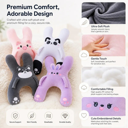 🐷 Cozy Car Neck Pillow for Kids 💖