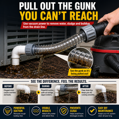 ⚡ Unclog AC Drain Lines Fast – Wet Vac Drain Cleaning Adapter