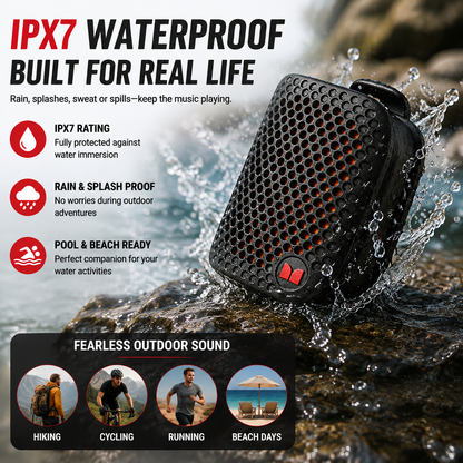 🏃 Outdoor Clip-On Bluetooth Speaker | Waterproof Speaker for Running & Cycling