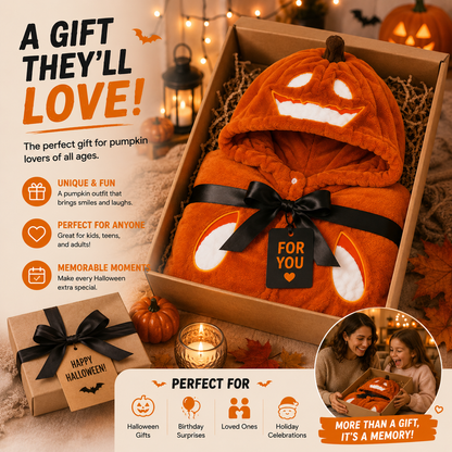 🔥 55% OFF TODAY 🎃 Pumpkin Hooded Blanket Hoodie | Cozy Halloween Wearable Blanket
