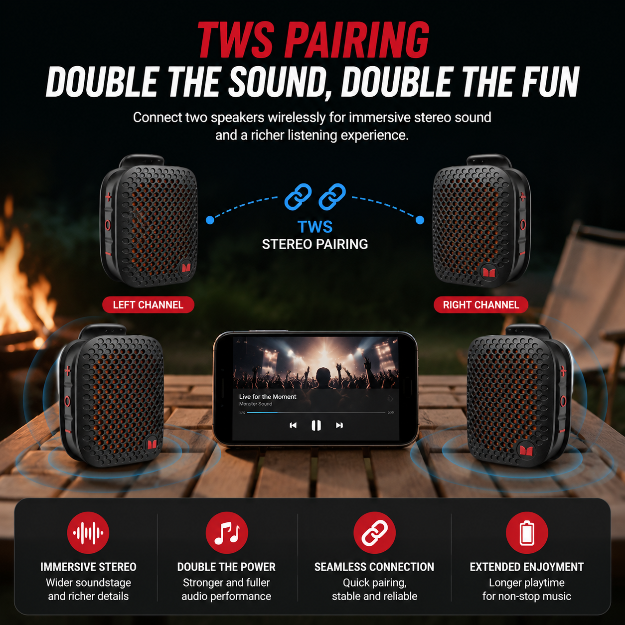 🏃 Outdoor Clip-On Bluetooth Speaker | Waterproof Speaker for Running & Cycling