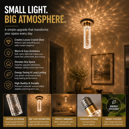 ✨Crystal Ice Pillar Bulb – Decorative Crystal Glow Light for Home Decor