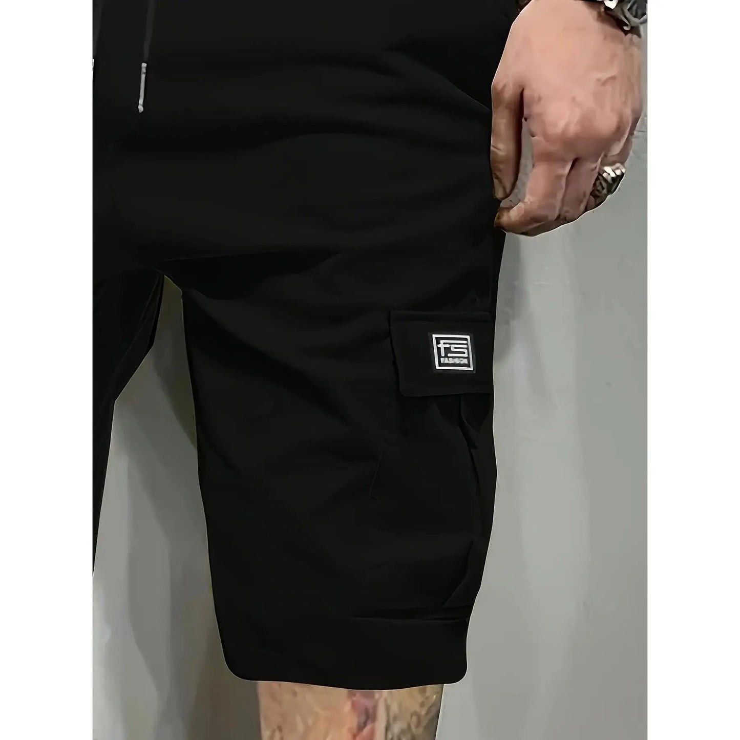 🔥🔥Customer Favorite Men's Shorts Set Khaki Black & Green Slanted Pockets