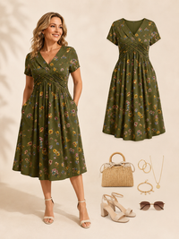 Olive Green Floral
