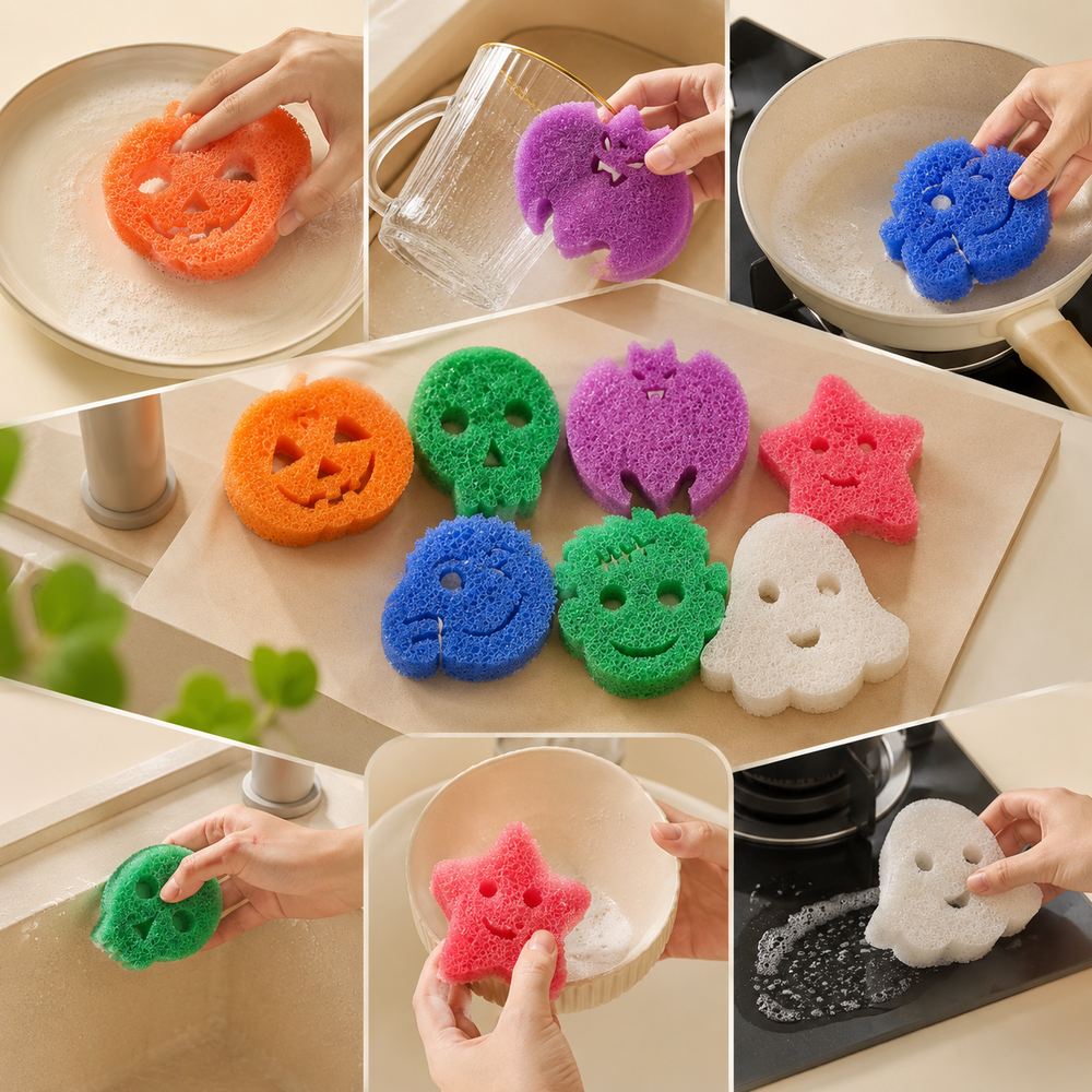 Blue monster Halloween cleaning sponge