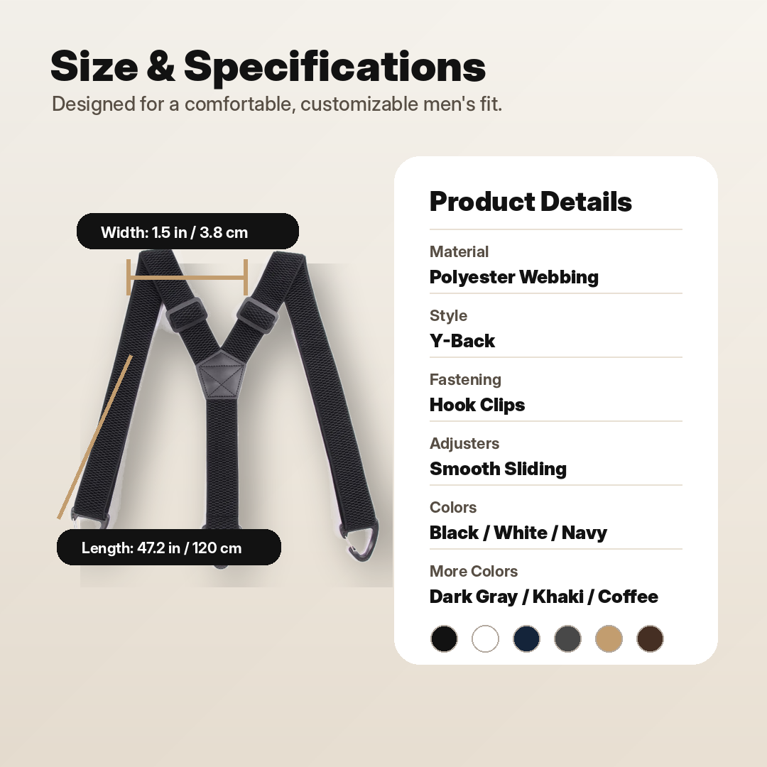 ⏰Men's X-Back Suspenders with Hook Clips