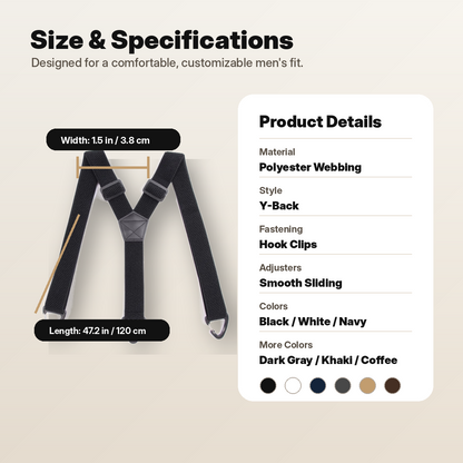 ⏰Men's X-Back Suspenders with Hook Clips