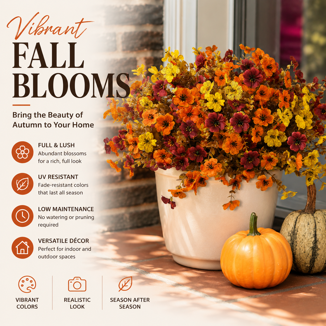 🔥Bestseller🍂Fall & Halloween Fake Flower Bouquet🧡