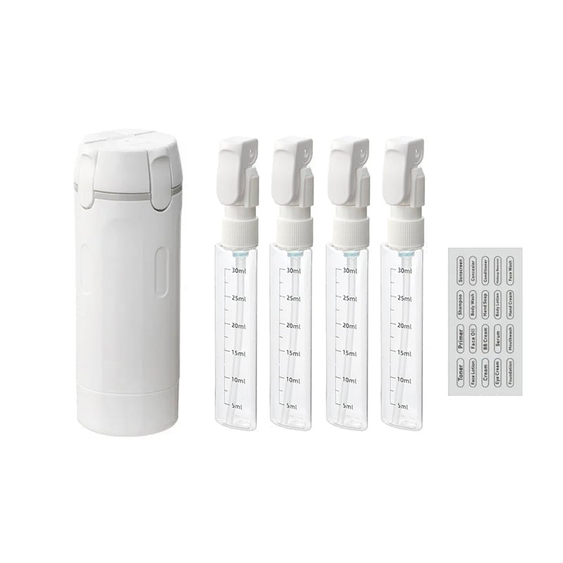 ✈️ 4‑in‑1 Leakproof Travel Bottles, 360° Rotary Toiletry Organizer 🧴