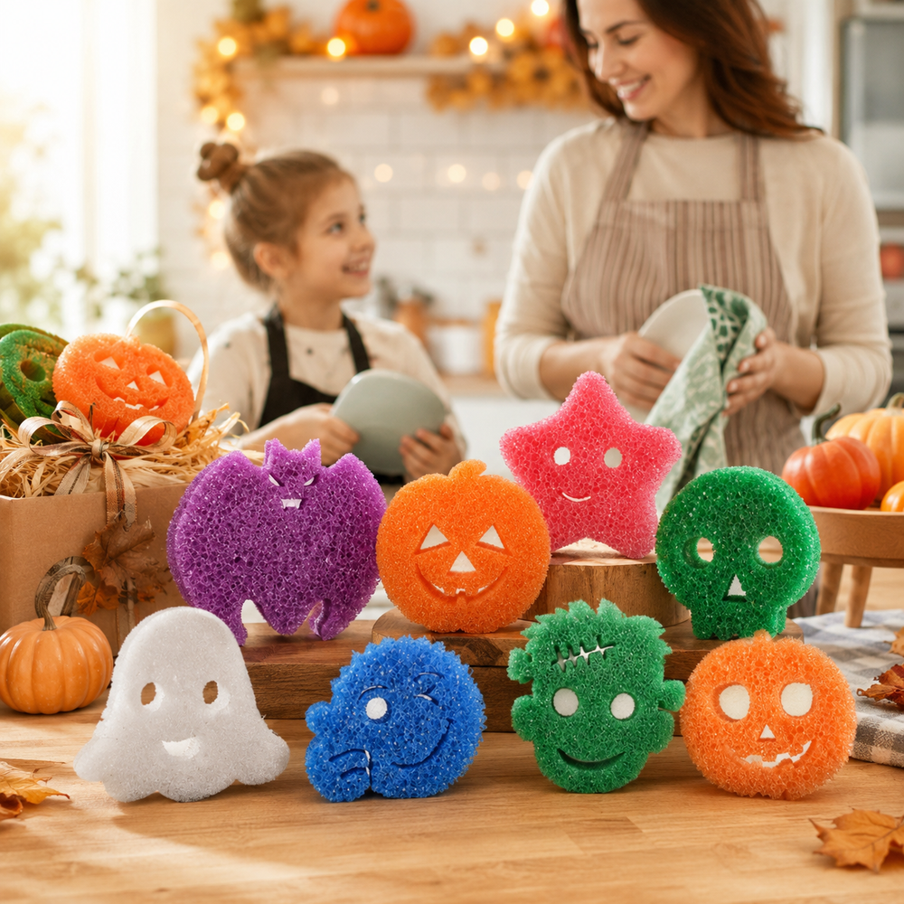 Full set of Halloween character cleaning sponges