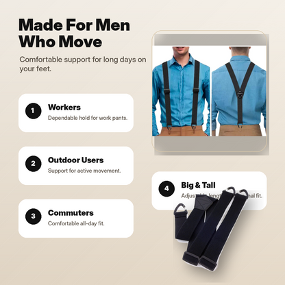 ⏰Men's X-Back Suspenders with Hook Clips