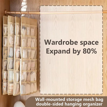 🔥 Space-Saving Bra & Underwear Hanging Organizer – 30 Pockets Dual-Sided Closet Storage Bag for Lingerie, Socks & Small Essentials