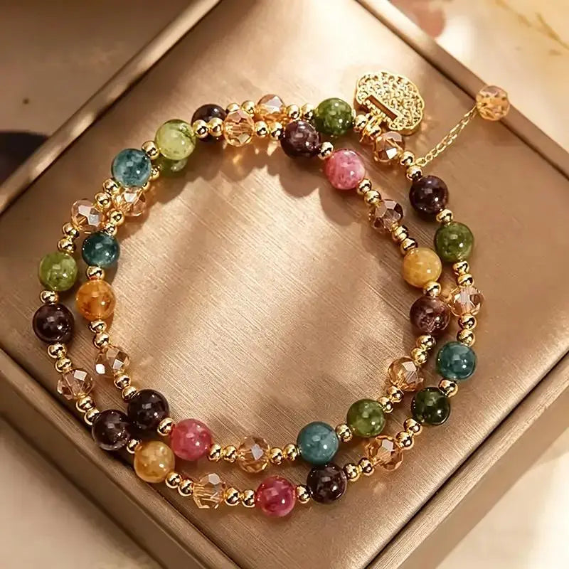 🏆Top Rated 4.9★｜5,000+ Happy Wearers｜Double-Strand Stacked Crystal Bracelet