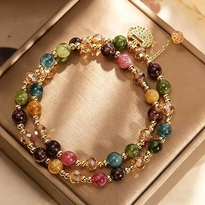 🏆Top Rated 4.9★｜5,000+ Happy Wearers｜Double-Strand Stacked Crystal Bracelet