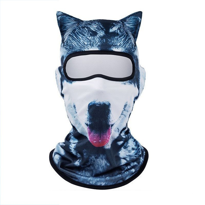 🐾❄️  3D Cat Print Balaclava – Funny Full-Face Outdoor Hood Mask