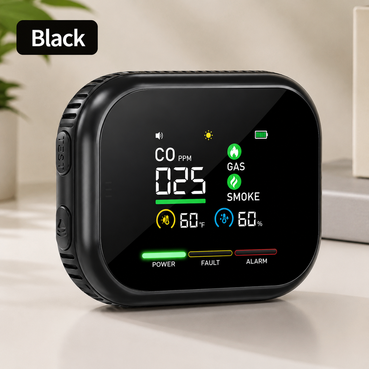 ⚡️2026 New Portable Environment Detector with HD Display Temperature Humidity, 5-in-1 Plug in Sensors, Built-in Battery for Home, RV, Hotel, Camping, Car, Travel 1PCS