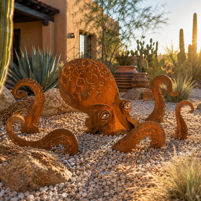 🔥Last Day 49% OFF🔥- 🐙Rust Patina Giant Squid Garden Sculpture