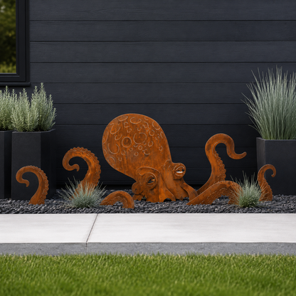 🔥Last Day 49% OFF🔥- 🐙Rust Patina Giant Squid Garden Sculpture