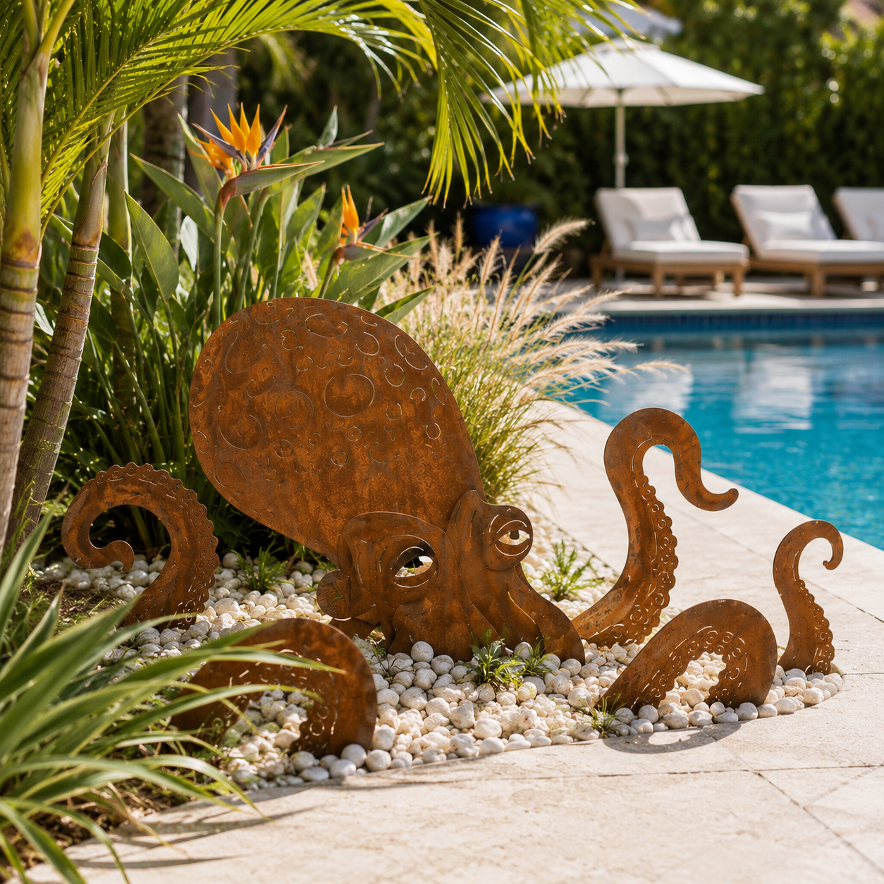 🔥Last Day 49% OFF🔥- 🐙Rust Patina Giant Squid Garden Sculpture
