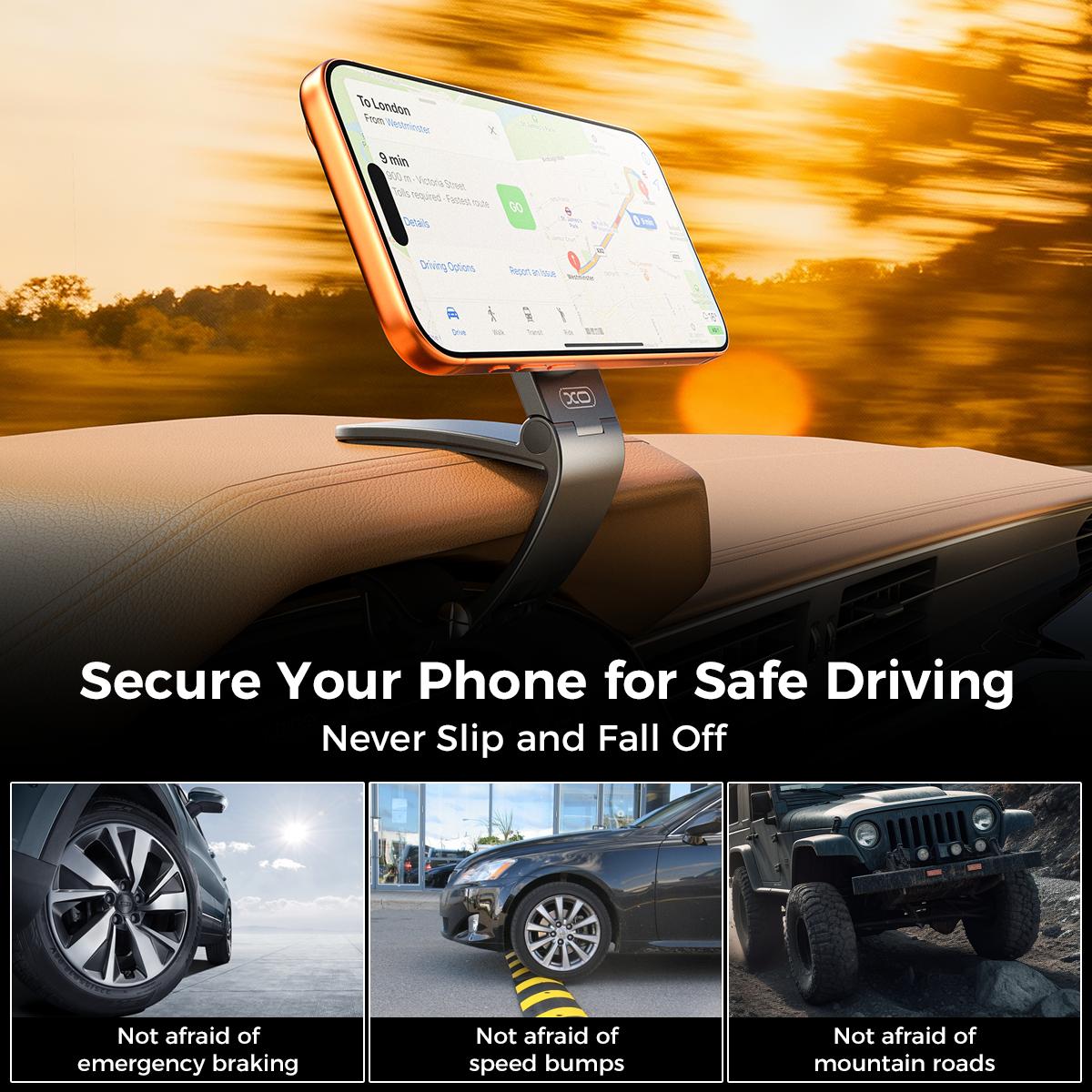 Magnetic Car Phone Mount, Hands Free Cell Phone Holder Clip