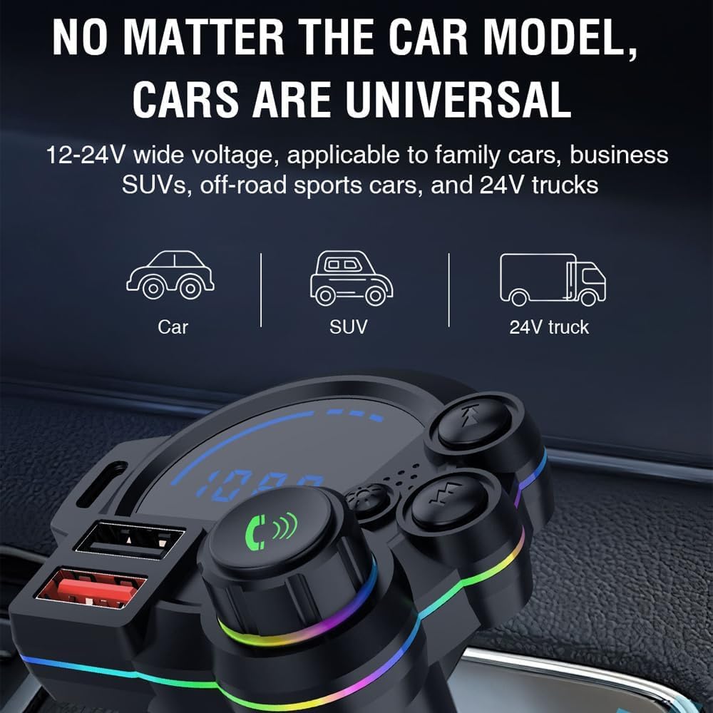 🚗⚡ DriveSync™ Bluetooth FM Transmitter | PD20W Fast Charging • Crystal-Clear Calls • Wireless Music