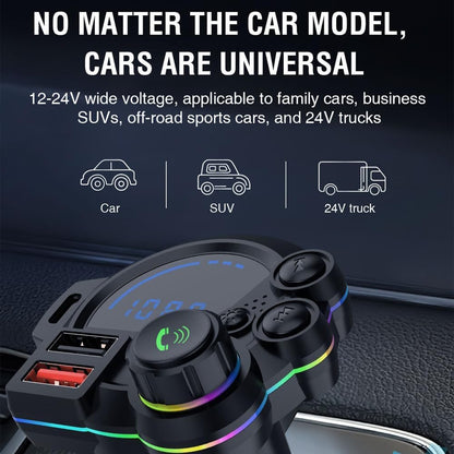 🚗⚡ DriveSync™ Bluetooth FM Transmitter | PD20W Fast Charging • Crystal-Clear Calls • Wireless Music