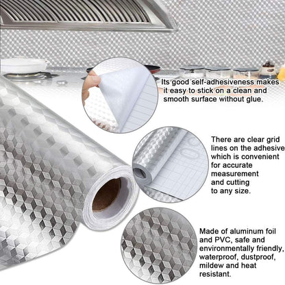 ✨🏡 Kitchen Shield™ Aluminum Foil Wallpaper | Waterproof • Oil-Proof • Heat Resistant • Peel & Stick Upgrade