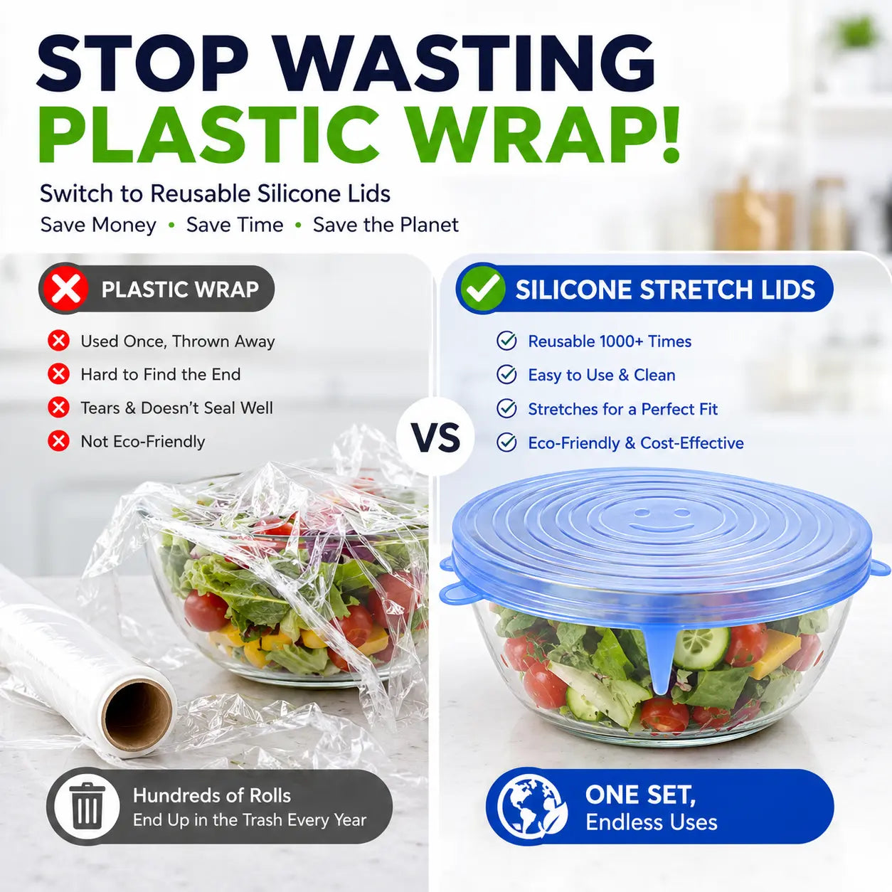🥗✨Reusable Silicone Stretch Lids