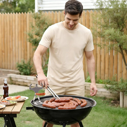 4-Piece Fun BBQ Grill Set with Muscular Man Hot Dog Stand