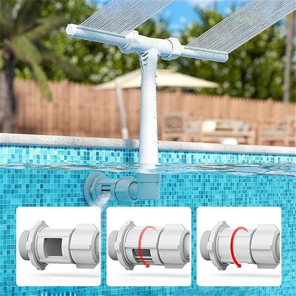 Solar Pool Fountain with Lights Dual Arc
