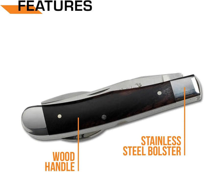 🍴7.25-inch wooden folding knife with fork and spoon
