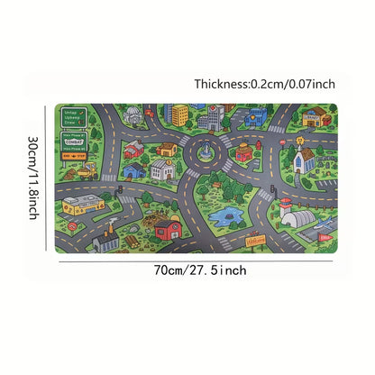 🔥Cartoon City Street Large Mouse Pad - Ultra-Smooth Desk Mat with Stitched Edges