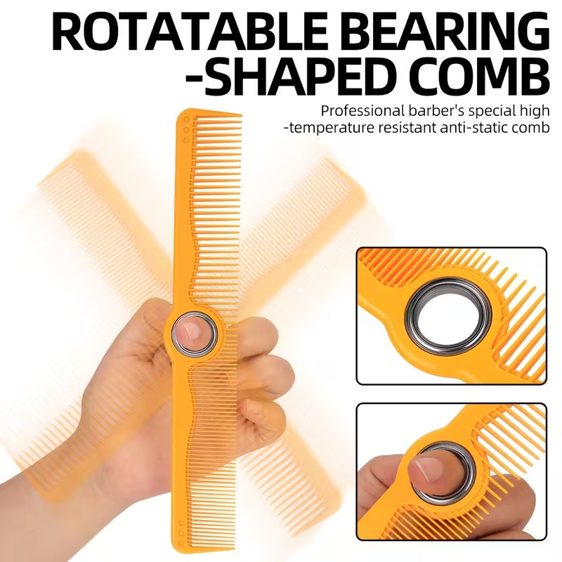 Professional Hairdressing Comb with Finger Spinner Rotating Comb