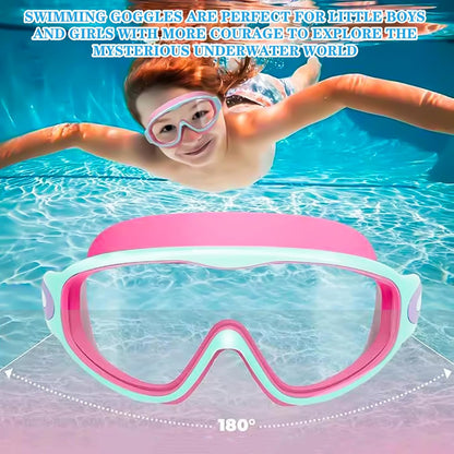 2 Pack Kids Swim Goggles for 3-15 UV Protection