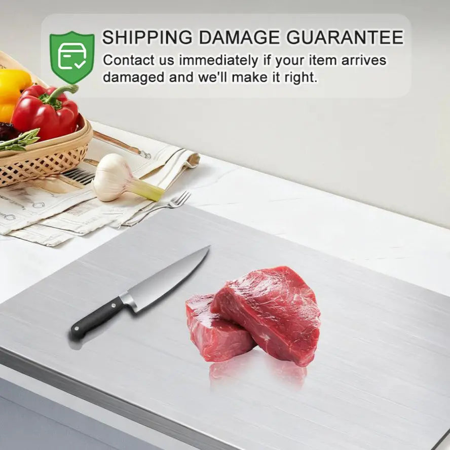 🔥🥩 SteelGuard™ Stainless Steel Chopping Board  ✨