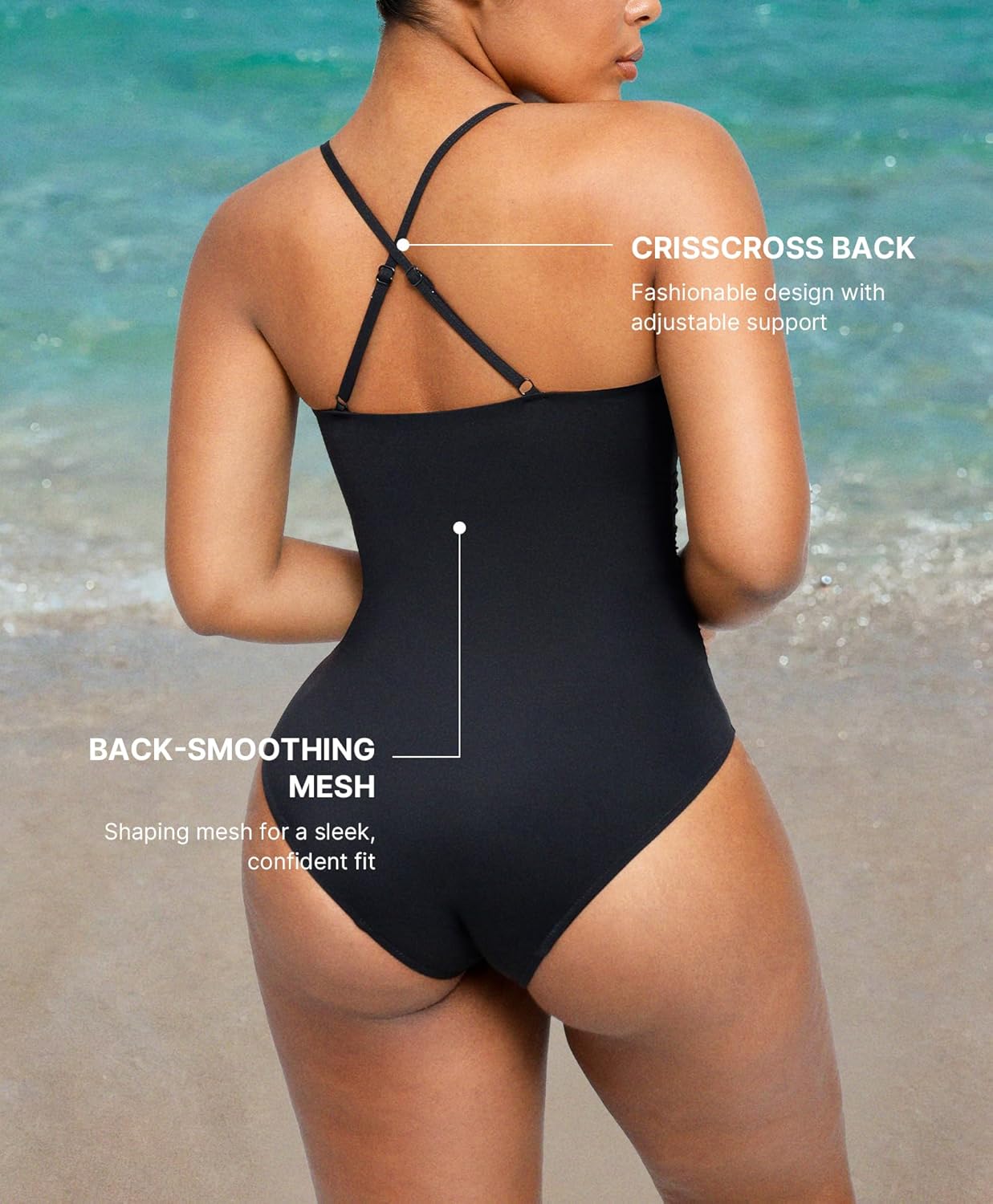 🔥2026 summer trend | Women's U-Ring Cut Out Slimming Swimwear One Piece Tummy Tucking Bathing Suit