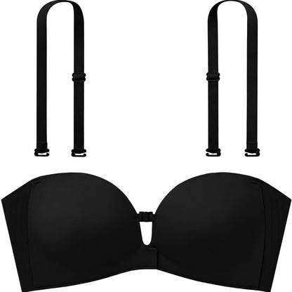 🎒 Back-to-School Deal ✨ Strapless Push-Up Bra with Front Closure, Padded Lift & Non-Slip Support 💕