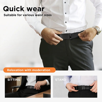 [Can be trimmed]  Mens Belt Leather Ratchet Easy Release Belt