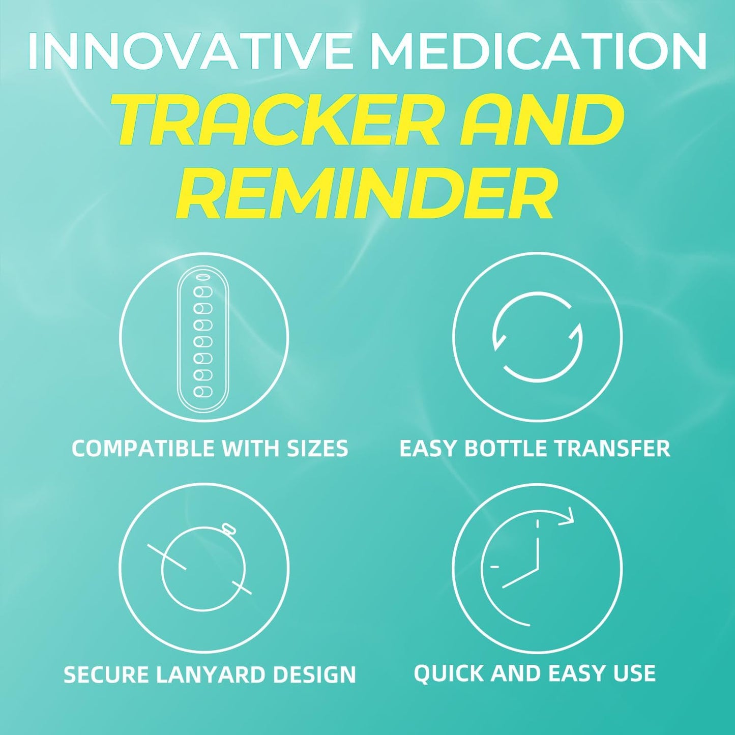 💥New Arrival | 4 Pack Pill Reminder, Lanyad or Sticker Pill Tracker