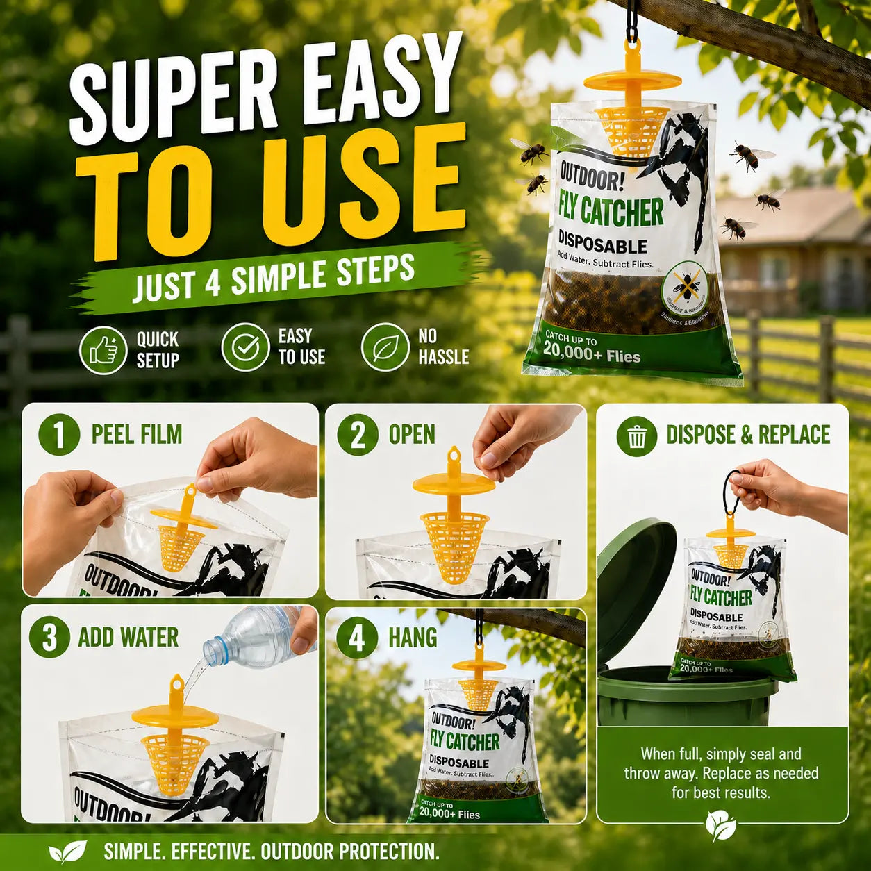 ⚡️Flash Sale｜Outdoor Disposable Hanging Fly Traps (8-Pack)