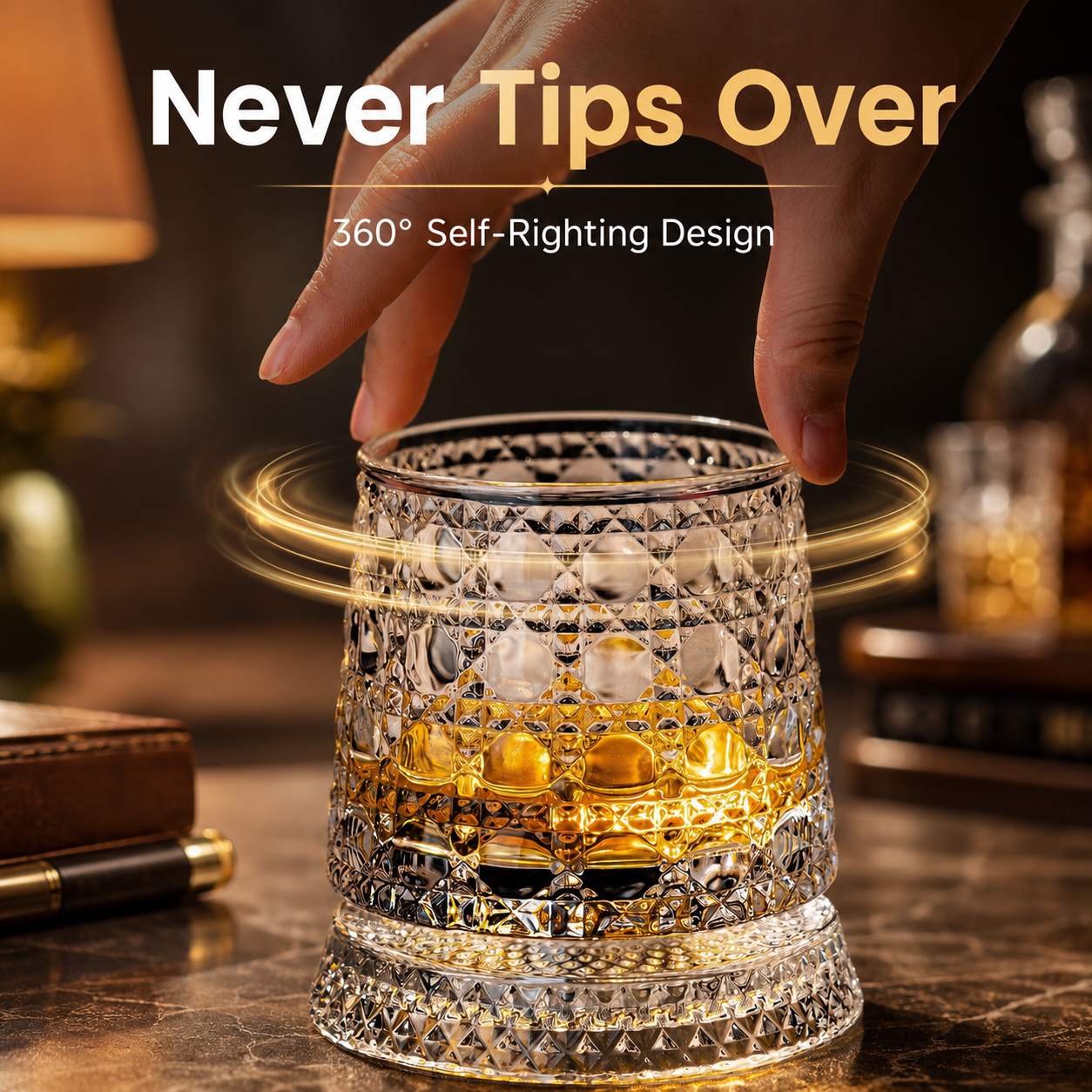 🎁🔥Luxury 360° Spinning Crystal Glass