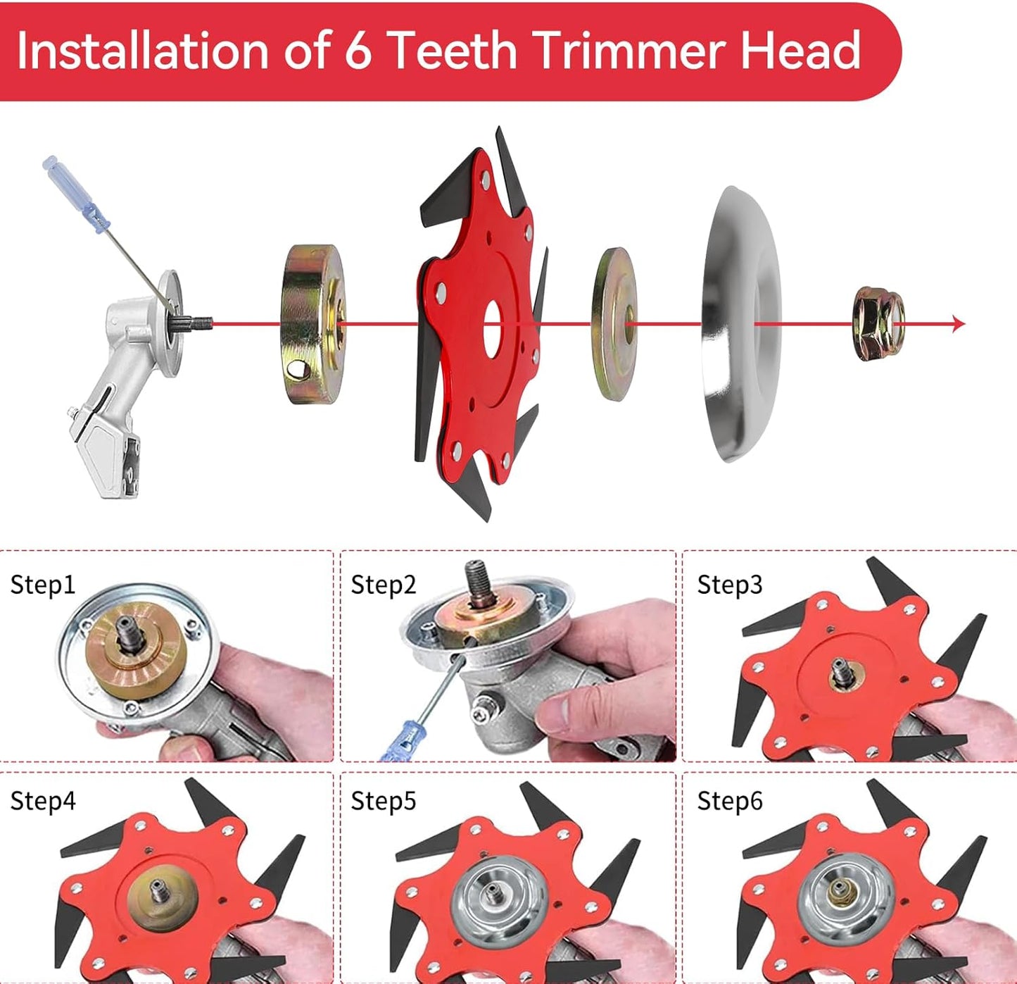 [Buy 1 Get 1]Weed Wacker Replacement Heads,Steel Wire Trimmer Head