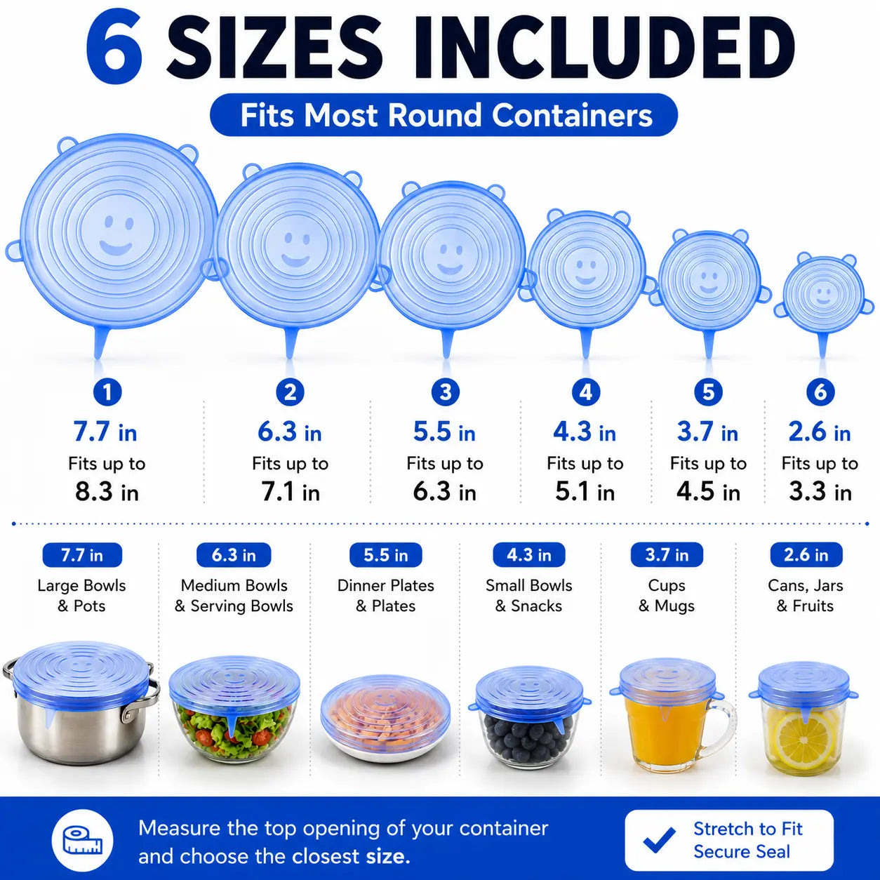 🥗✨Reusable Silicone Stretch Lids